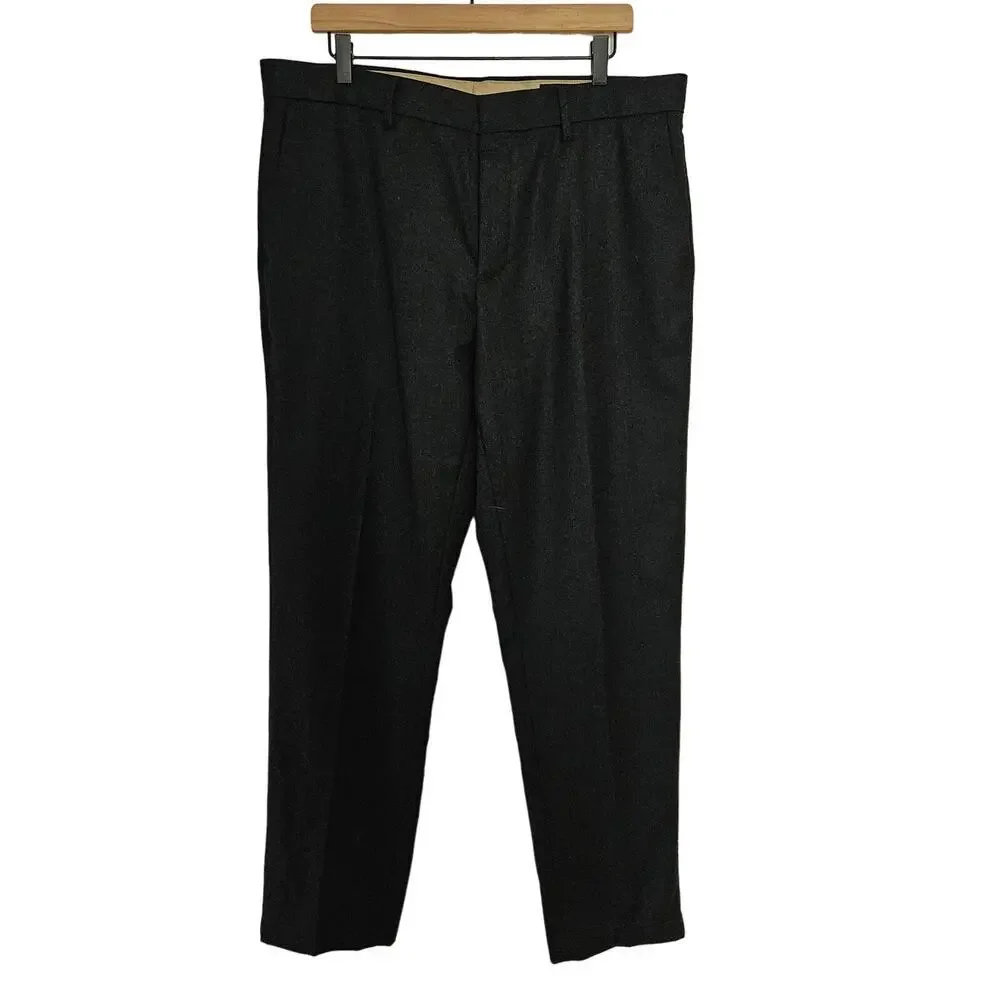 Banana Republic Vitale Barberis Tapered Fit‎ Wool Trouser Men's 35x32 Charcoal